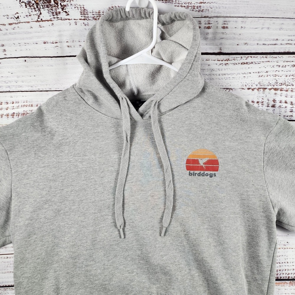 Birddogs Sunset Bird Pullover Hoodie XL Regular Gray Back Graphic Logo